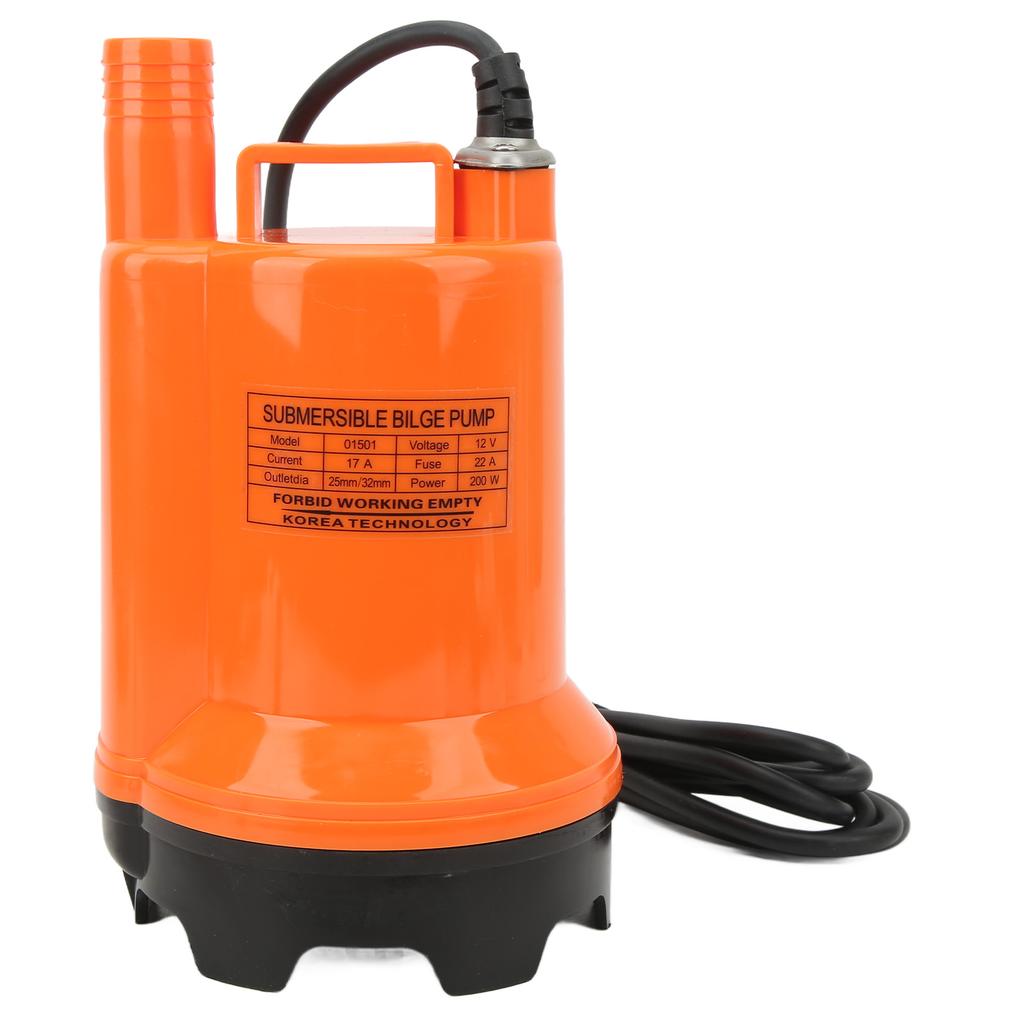 12V Bilge Pump Submersible 7000RPM 200W Universal Electric Drain Pump for Yachts Fishing Boats