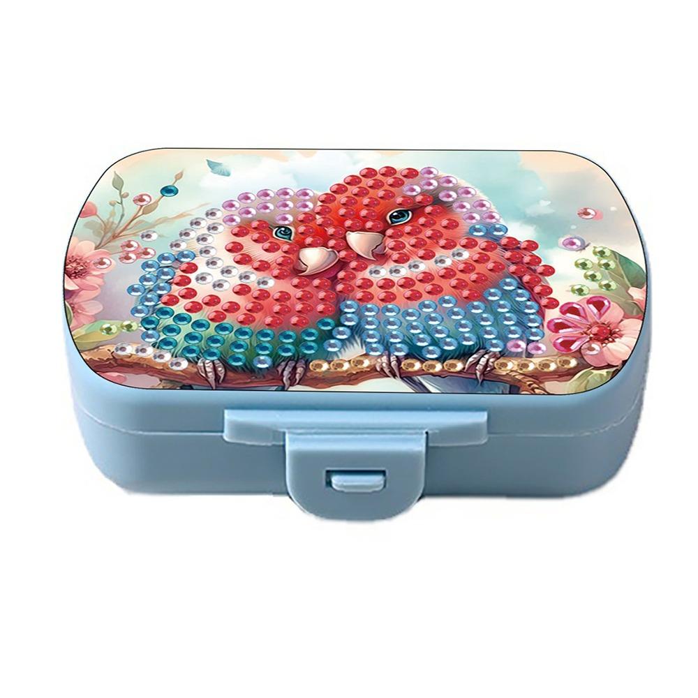 Mini 6 Grid Diamond Painting Pill Case Classification Storage Moisture-proof Pill Dispenser Portable Drug Storage Box