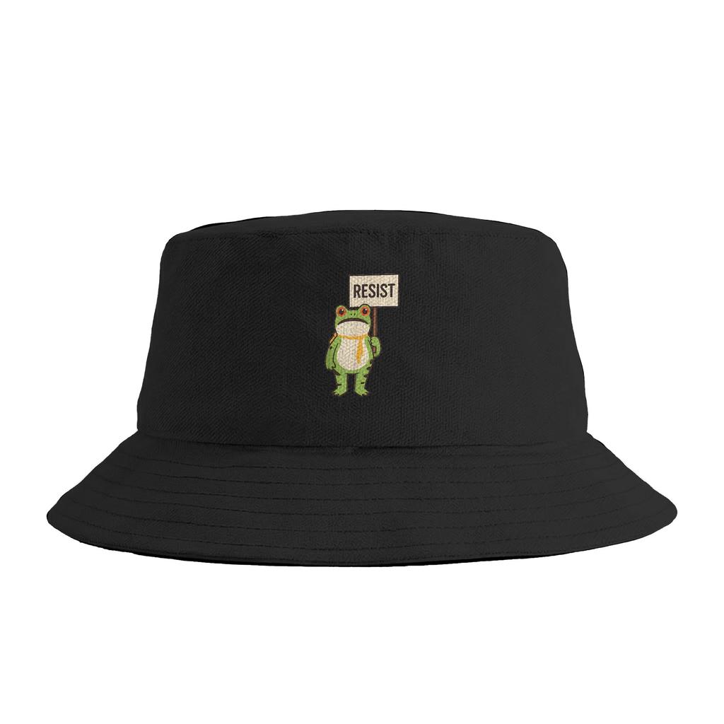 Portland Frog Protest Bucket Hat Streetwear FisherUnisex Caps For Couple Korean Vacation Sun Hats Personality Design Cap