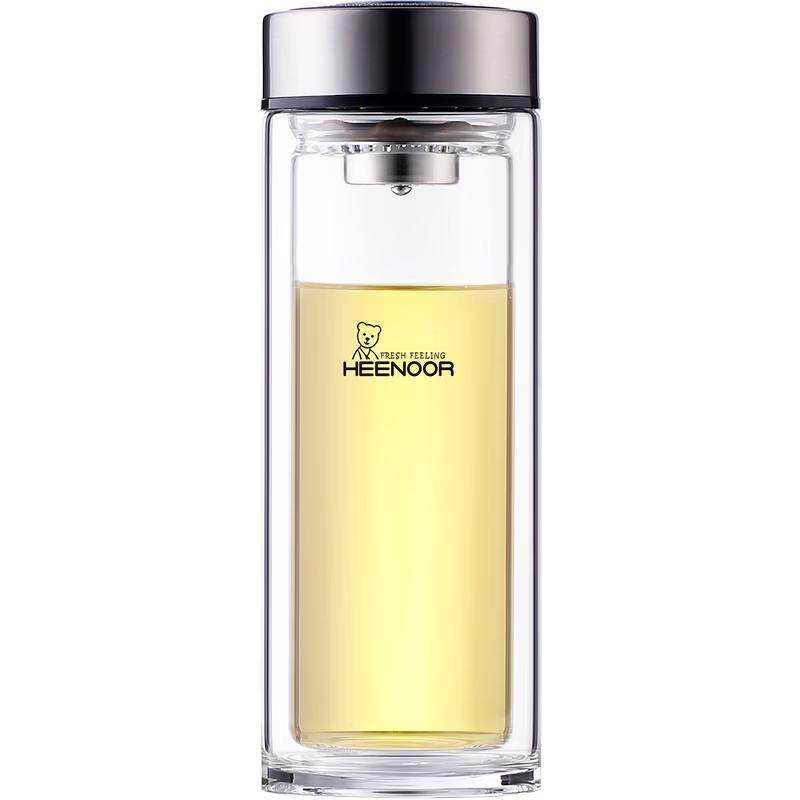 Heenoor Double Wall Glass Tea Infuser Mug