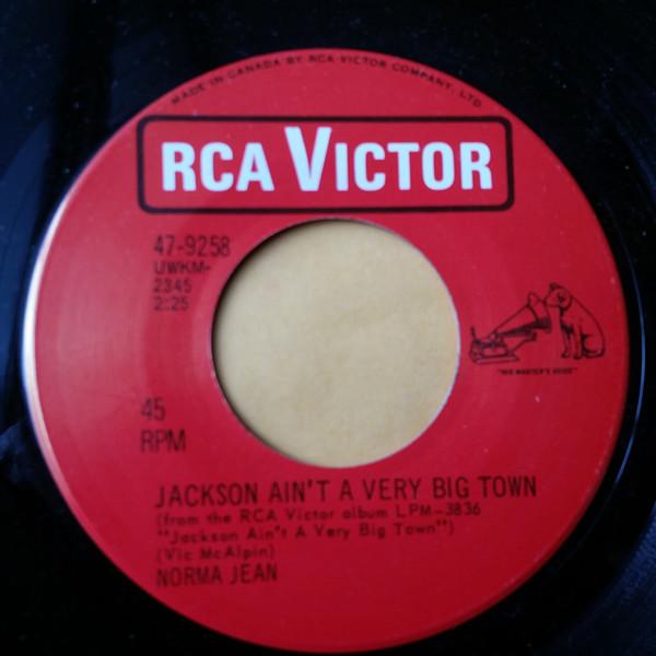 

7-дюймовая пластинка NORMA JEAN Jackson Aint A Very Big Town 479258 RCA Victor Канада КантриФолк Б/у