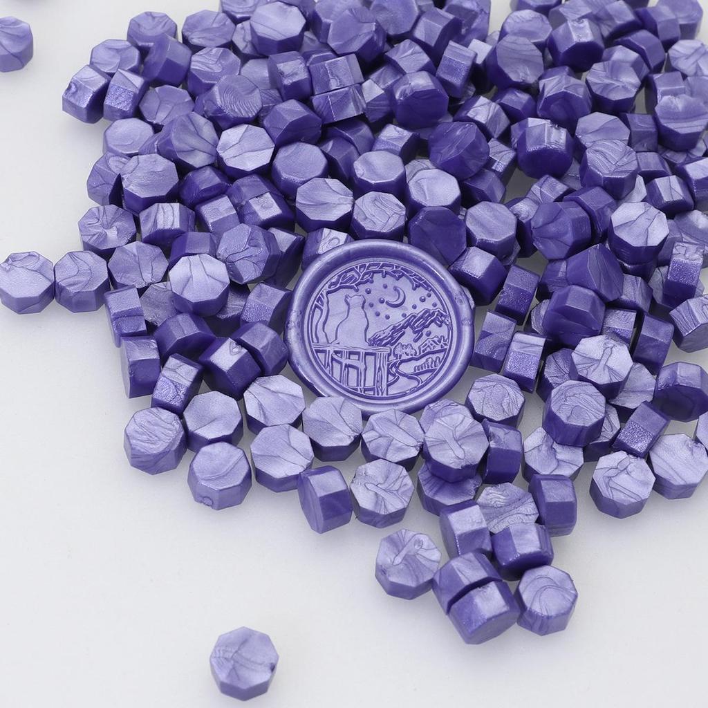 148 Pearlescent Octagonal Sealing Wax Beads - Mixable Colors, 500g Package