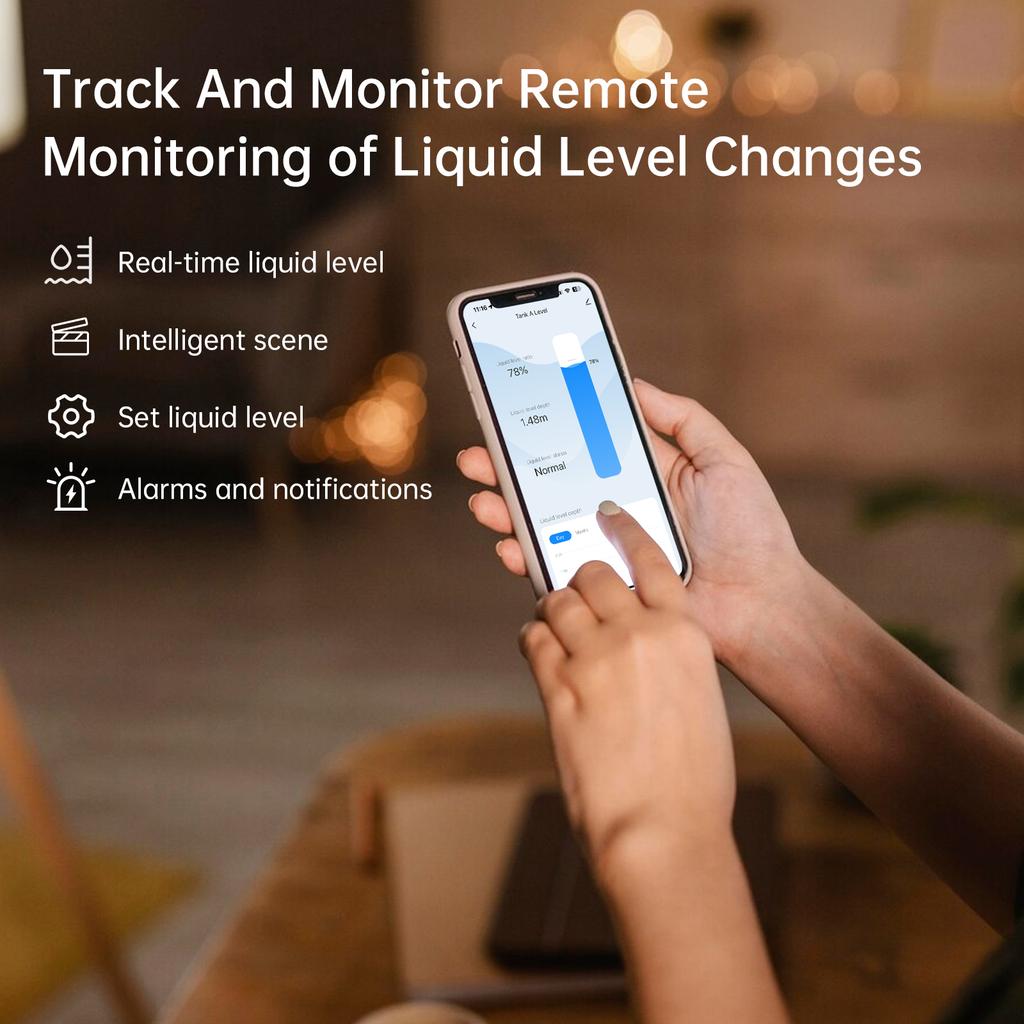 EPTTECH TLC2326LS-WL Wifi Tank Level Monitor Tuya Smart Life Water Oil Level Sensor 433MHz LCD Display Mobile Indicator Alarm