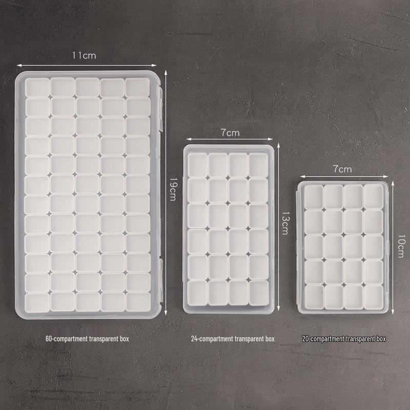Sada akvarelových barev pro začátečníky: Kompaktní úložný box s DIY vzorkovacími stlačovacími tubičkami gray