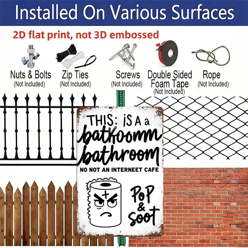 2D Flat - Is This A Bathroom in An Internet Cafe? A Vintage Aluminium Decorative Sign Measuring 8X12 Inches. Perfect for Christmas Decorations in