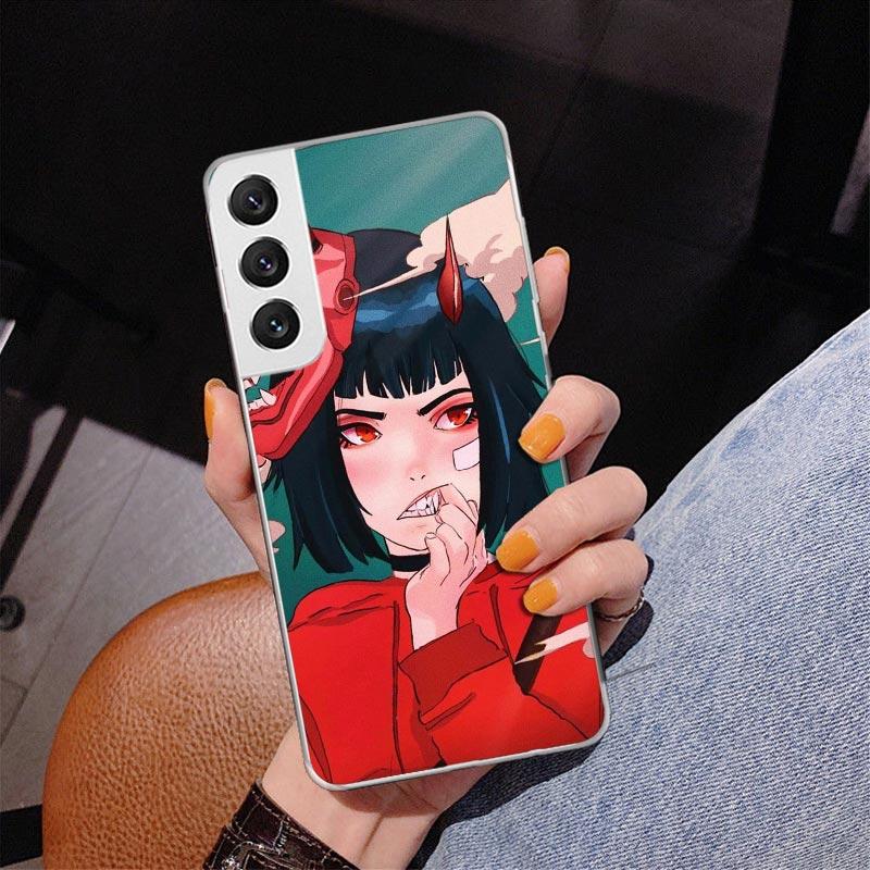 Japanese Style Anime Girl Phnoe Case for Samsung Galaxy S26 S25 Edge S23 S24 Ultra S22 Plus S21 S20 FE Unique Cover Soft Coque G