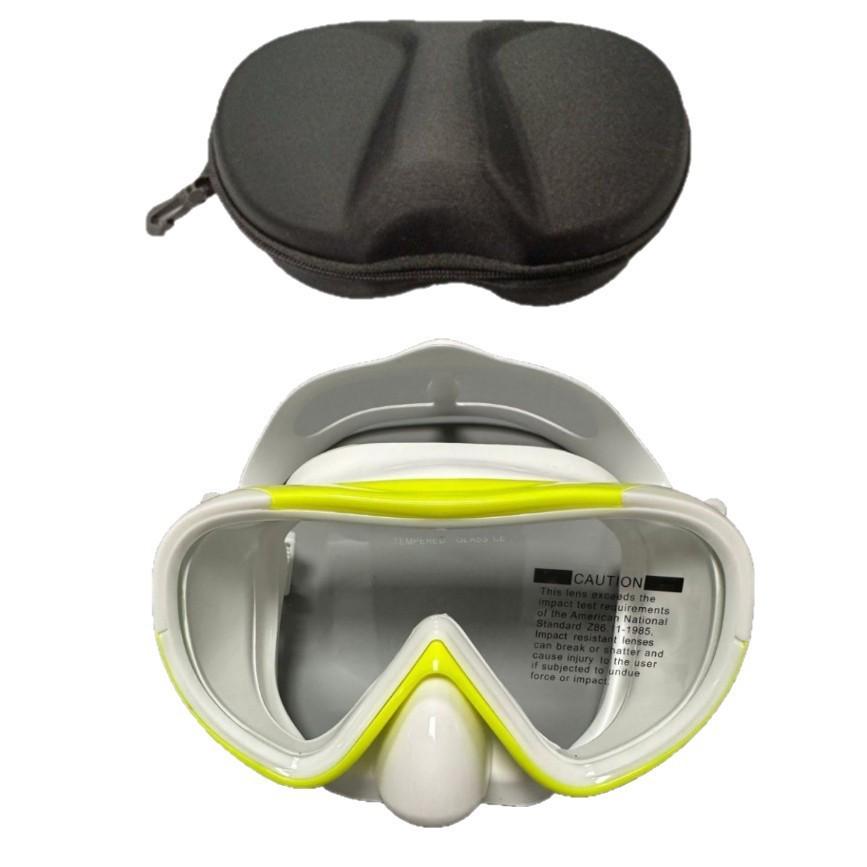 High-Definition Anti-Choke Diving Goggles with Integrated Nose Protector for Nearsighted Men and Women, Includes EVA Case