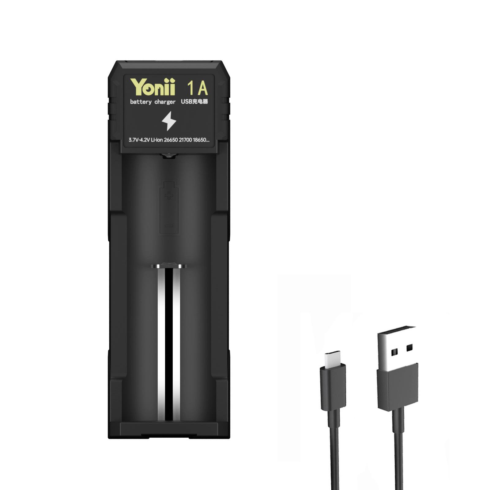 

5V 1A 3.7v Original Smart Quick Type-C Usb Charger Li-ion Battery Rechargeable 26650/16340/14500/21700/18650 Lithium Flashlight 1PCS