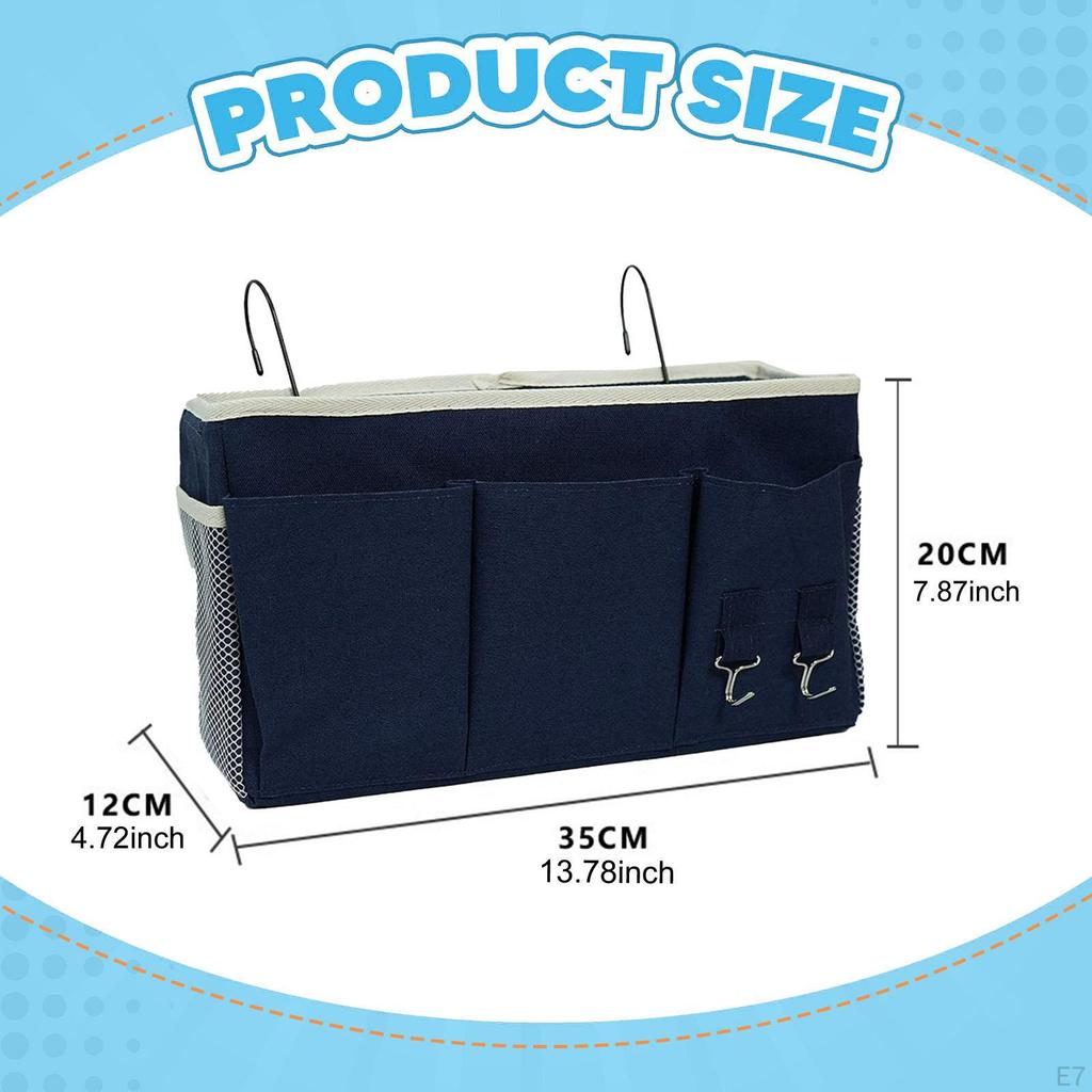 Bedside Hanging Storage Bag Organizer Pouch with Pockets Wall for Glasses