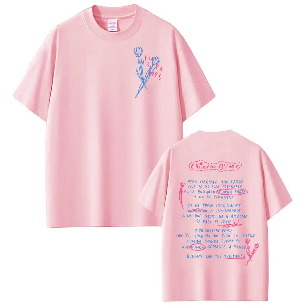 Singer CHIARA OLIVER Album Letters Graphic Tshirts Men Women Hot Sale Casual 100 Cotton T Shirt Vintage Pop Music Tshirt Tops