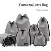 Adjustable Strap Camera Storage Bag Dustproof Velvet Lining DSLR Drawstring Bag Inner Bag Waterproof Lens Protective Case