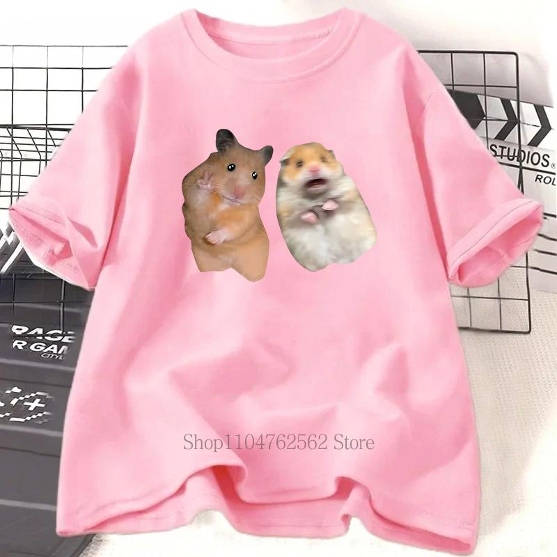 Hamster Graphic Print TShirt Women Unisex Casual Fashion Funny Meme Short Sleeve Tops Summer Vintage Oversize ONeck Tshirts
