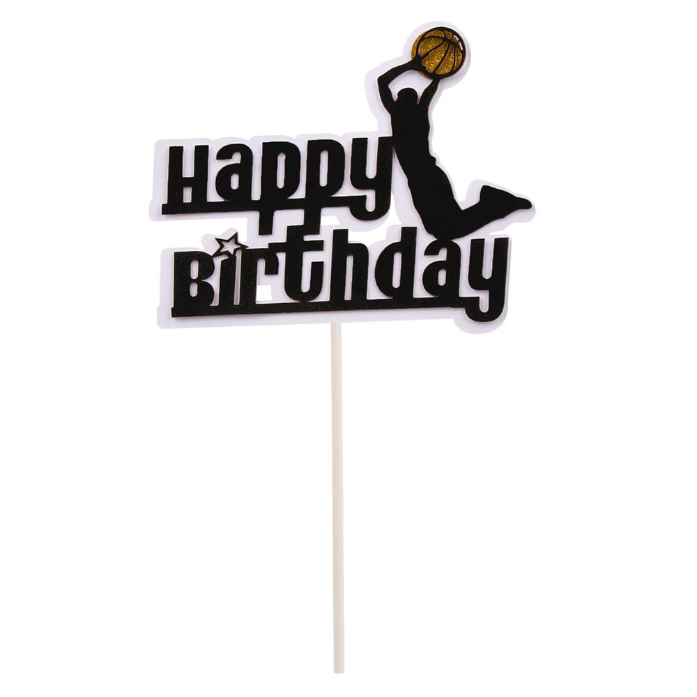 Sports Theme Cake Topper for Kids, Happy Birthday Cupcake Toppers, Soccer Party Supplies