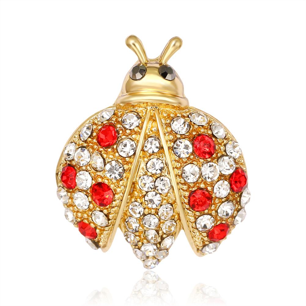 Vintage Fashionable Ladybug Shape Rhinestone Mosaic Breastpin Women Elegant Jewellery Refined Brooches