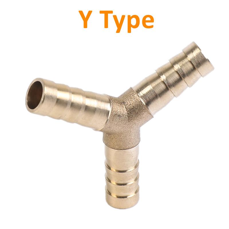 Brass Barb Pipe Fitting Straight Elbow T Y X Shape 2 3 4 Way Connector for 6mm To 19mm 8mm 10mm 14mm 16mm 19mm Copper Water Tube