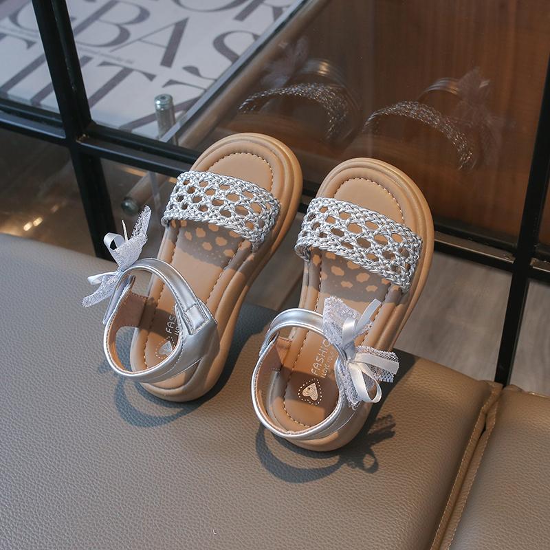 

Girls Summer Platform Sandals New Lolita Wove Cut-outs Children Causal Shoes Wedding Party Princess Kids Beach Sandals 26