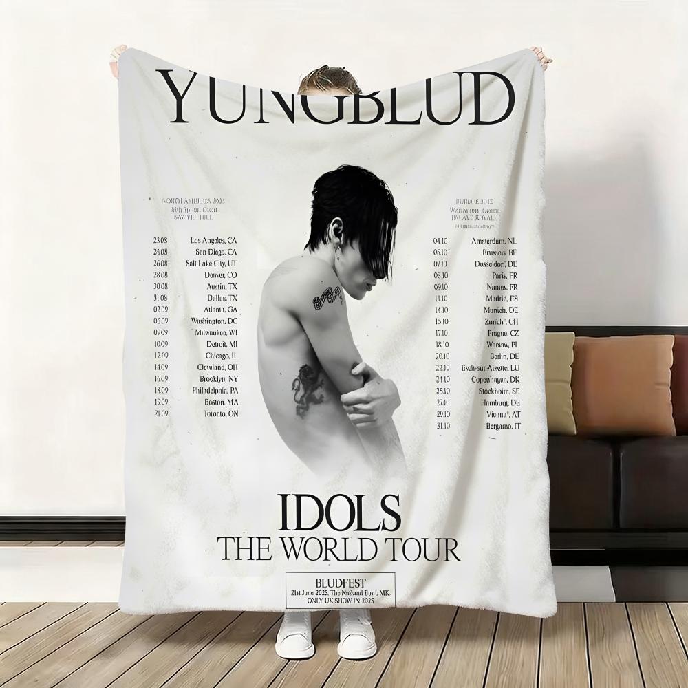 HOT Singer Y-Yungblud Throw Flannel Fluffy Soft Blanket Warm Skin-Friendly Throw For Sofa Bed Office Nap Winter