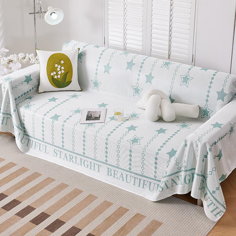 

Summer Ice Silk Sofa Cover Cool Breathable Large Cloth Cushion Dust Protection One Piece Sofa Cover for Weather 180*130cm