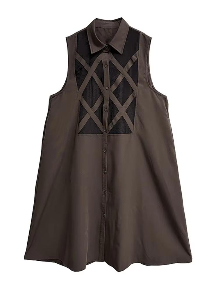 XITAO Mesh Perspective Sleeveless Dress GYX1528