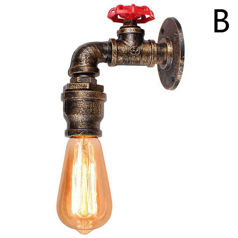 Industrial Wall Lamp Vintage Iron Rust Plated Water Pipe Lights Fixture Loft Wall E27 Lighting Sconce for Home Restaurant Bar(NO Bulb)