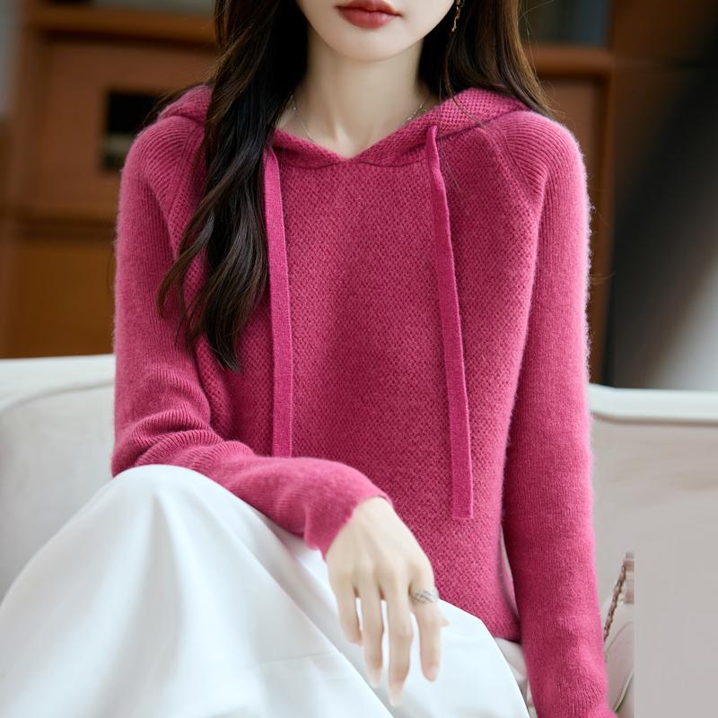 Women's cashmere sweater Qinghe cashmere 30% cashmere 70% wool autumn and winter pullover warm and fashionable