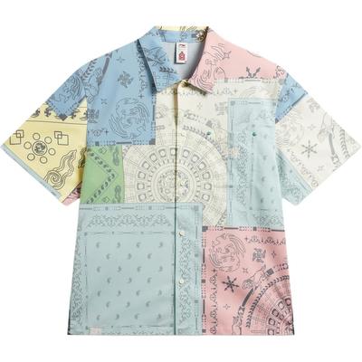 Li Ning × Verboden Stad Samenwerking Chinese Cultuur Serie Losse Pasvorm All-Over Print Korte Mouw Shirt Heren shirts ASHW053-1
