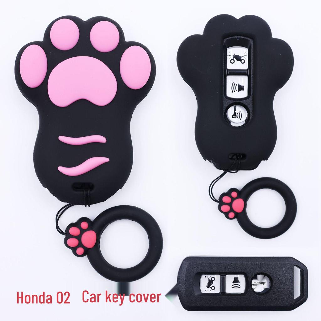 Cat Paw Cartoon Key Cover for Yamaha & Honda Motorcycles