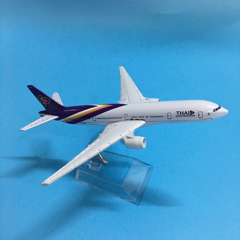 Maßstab 1/400 16cm Thai Boeing 777 Flugzeugmodell Flugzeug Diecast Metall Flugzeuge