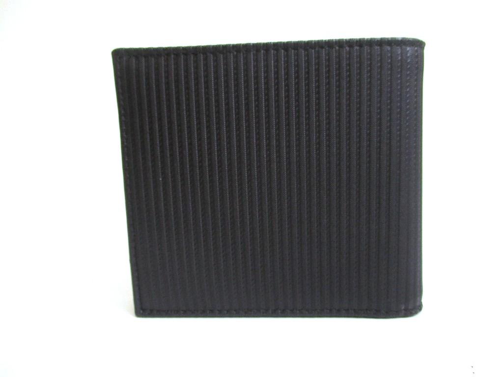 Authentic BVLGARI Black Leather Coationg Canvas Mirerige Bifold Wallet #a797  Refurbished