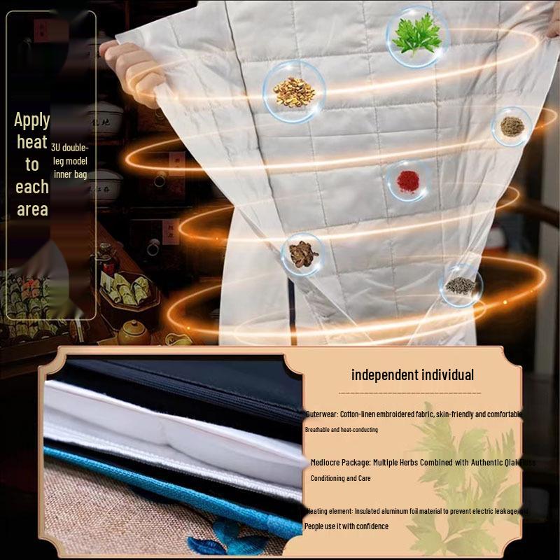 Electric Moxibustion Wool Foot and Leg Warmers - Heated Knee Pads and Hot Compress Therapy Boots