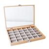 Jewelry Box Wood Frame with Multiple Compartments for Women Ladies Earrings Rings and Necklaces Display Organizer
