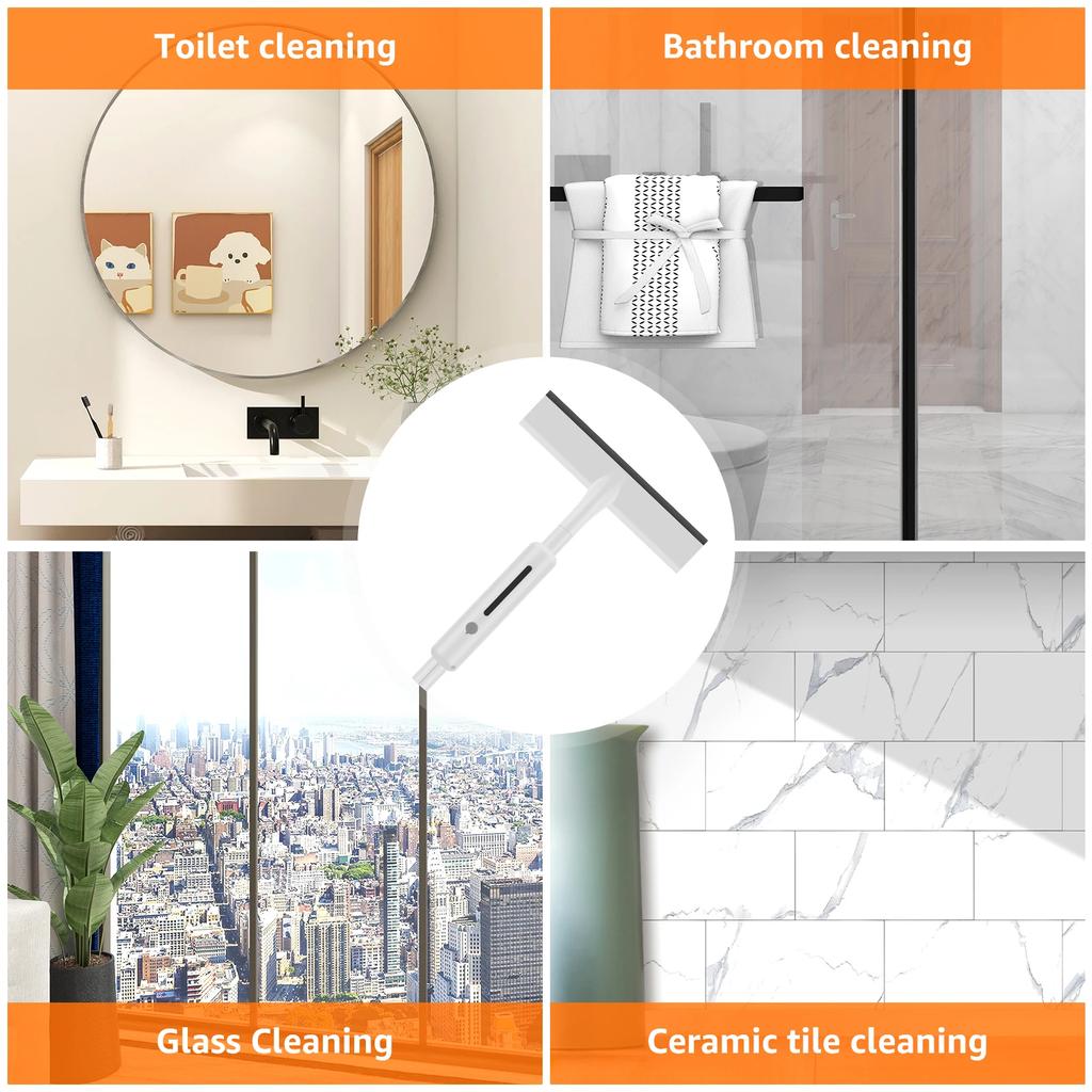 2 In 1 Spray Window Cleaner Brush 145cm Telescopic Long Handl Glass Squeegee Cleaning Tools With 3Pcs Replacement Cleaning Cloth