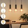 Lampadario in vetro - NETTLIFE - 3 luci - Altezza regolabile - E27 - Metallo Nero