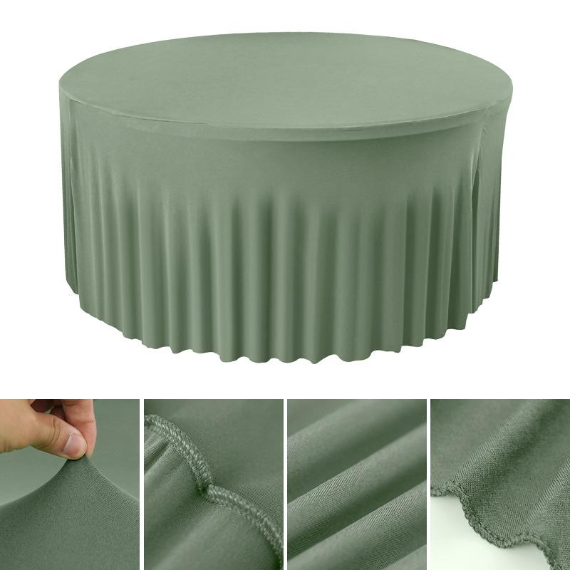 4/5/6FT Round Tablecloth Circular Polyester Table Cover Polyester Table Cloth for Hotel Banquet Birthday Party Table Decor