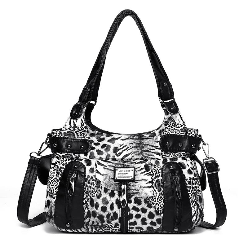 Women's Leopard Print Tote Bag Underarm Handbag