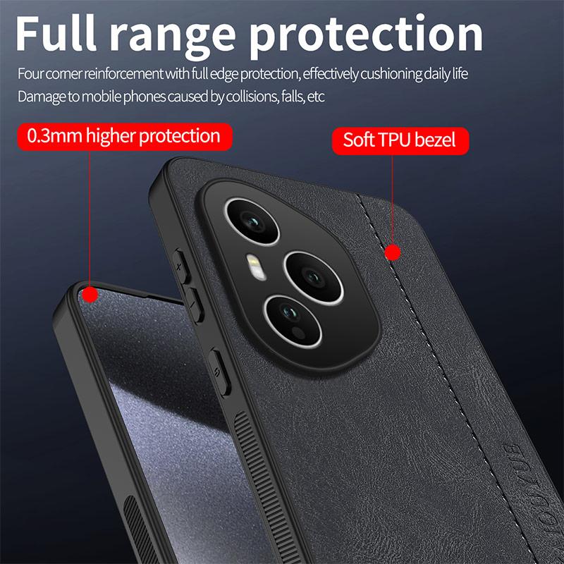 Stitching Color Retro Matte Leather Back Case For Honor 400 X60 Pro Lite X9C Smart Full Cover Camera Protector Anti Slide Shell