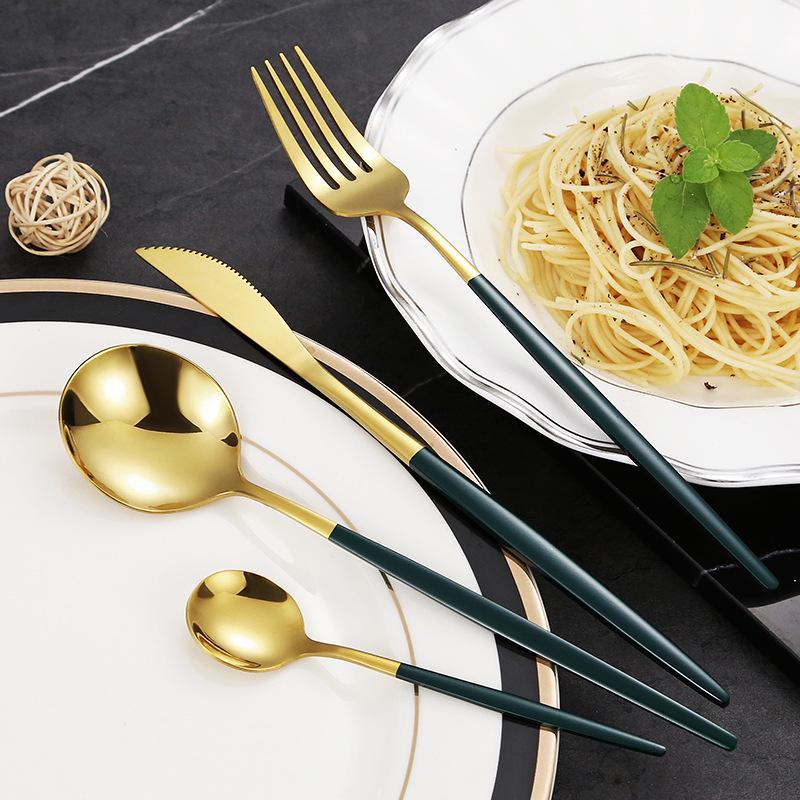 European High-Value Stainless Steel Tableware Set: Portuguese Knife, Fork, and Spoon for Hotels and Western Dining