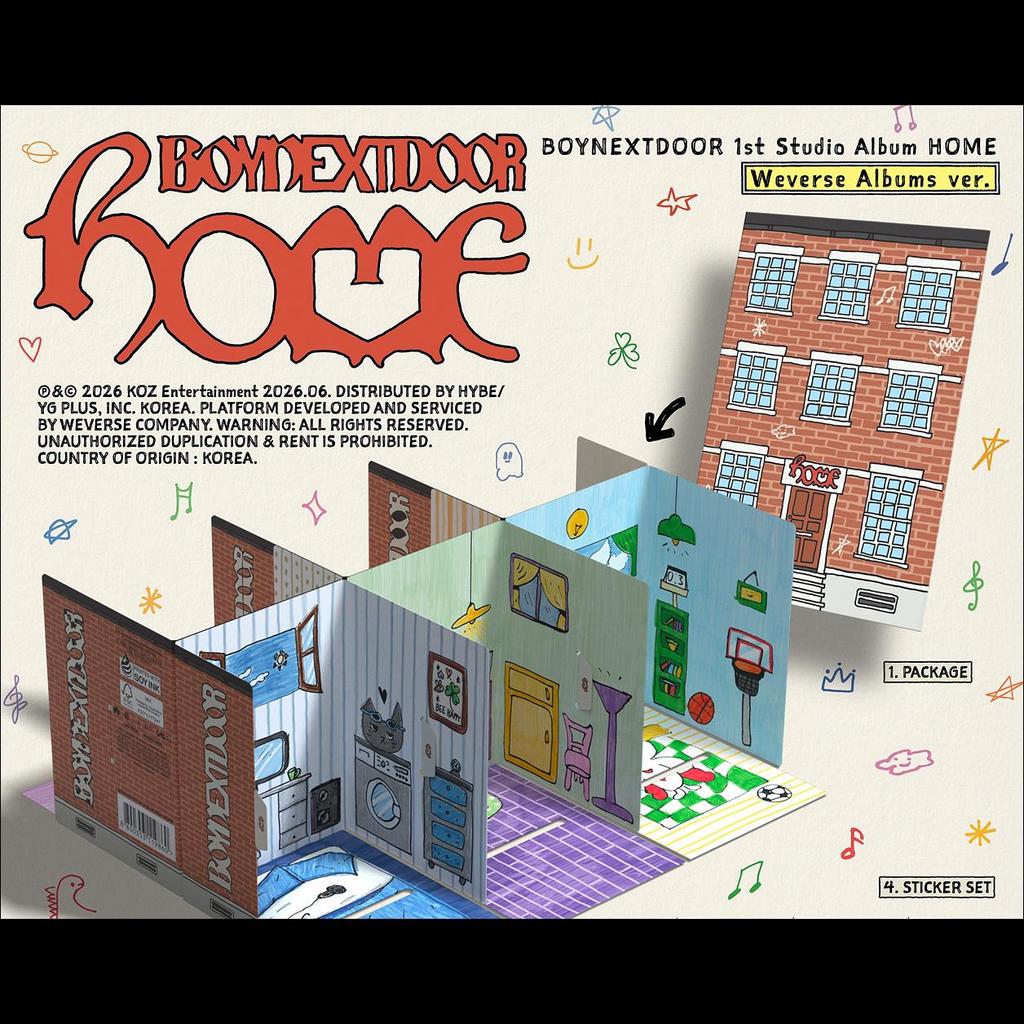 BOYNEXTDOOR [HOME] 1st Studio Album (Weverse Albums Ver.) + Free Gift