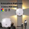 4 Head Wall Light RGB Gradient Ambient Smart Human Sensor Magnetic USB Creative Home Mood Lighting for Cabinet Hallway Stair