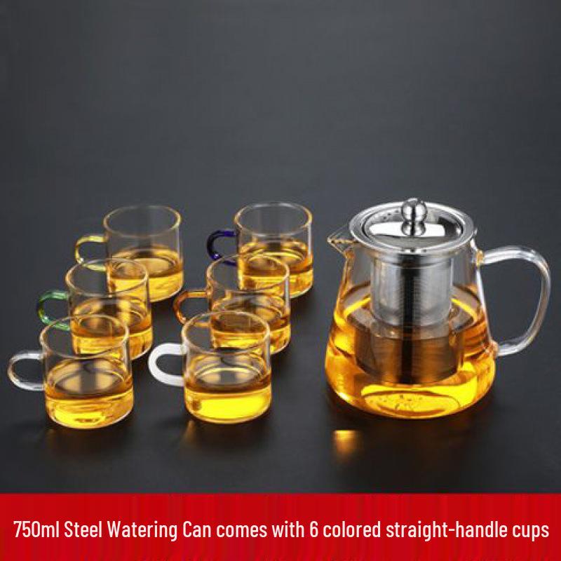 Heat-Resistant Glass Tea Cup with Handle - Household Gongfu Style, Transparent and Thickened for Individual Use
