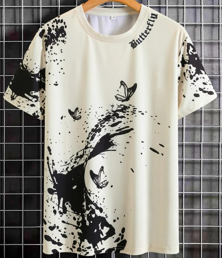 XXS-6XL Duży Rozmiar Męski T-shirt Grafika z Literami Lato Casual Oversize Odzież Męska Krótki Rękaw Top T-shirty Pulower