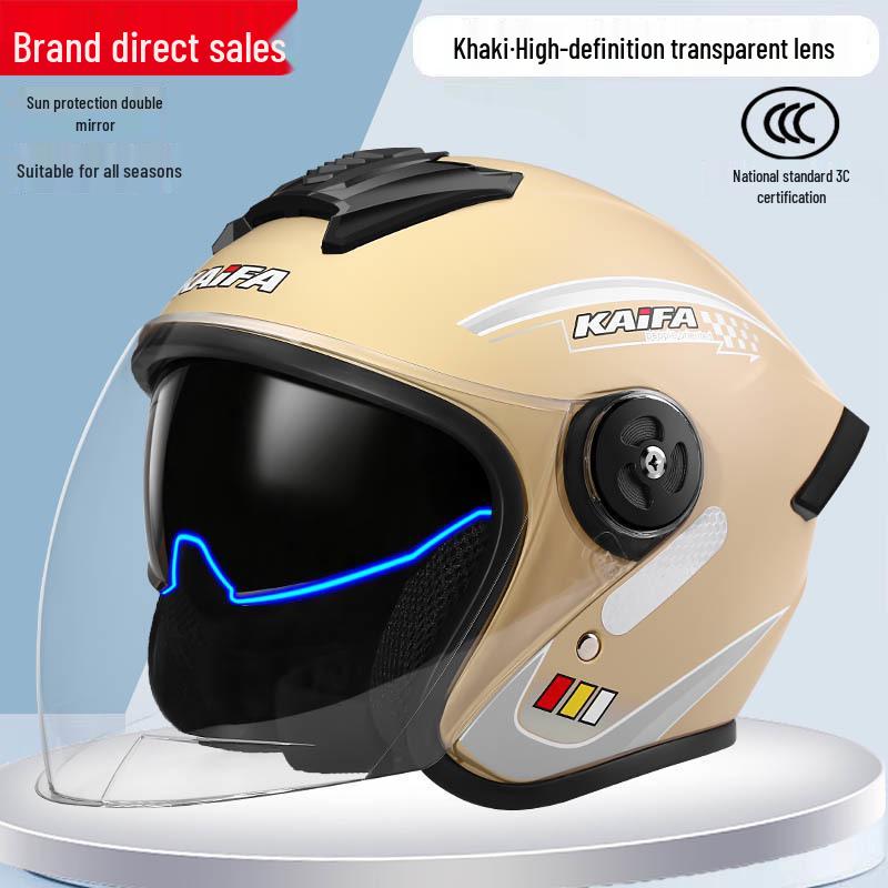 GB Certified Universal Helmet: Half Helmet for Men & Women, Anti-Fog, Four-Season Comfort, Safety Assurance