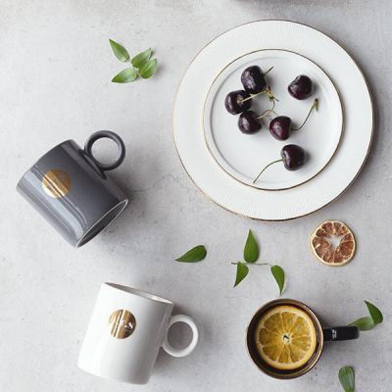 [J TABLE] Aden Goldline Simple Ring Mug (Gray)