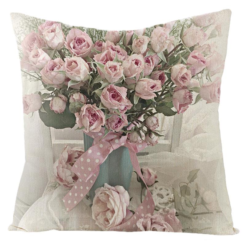 

New Waterproof Linen Pillowcase American Rose Outdoor Pillowcase 45*45cm