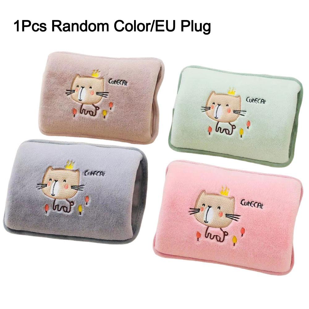Flannelette Electric Hot Water Bottle Cartoon Pattern Hand Compress Heat Pack  for Home Office