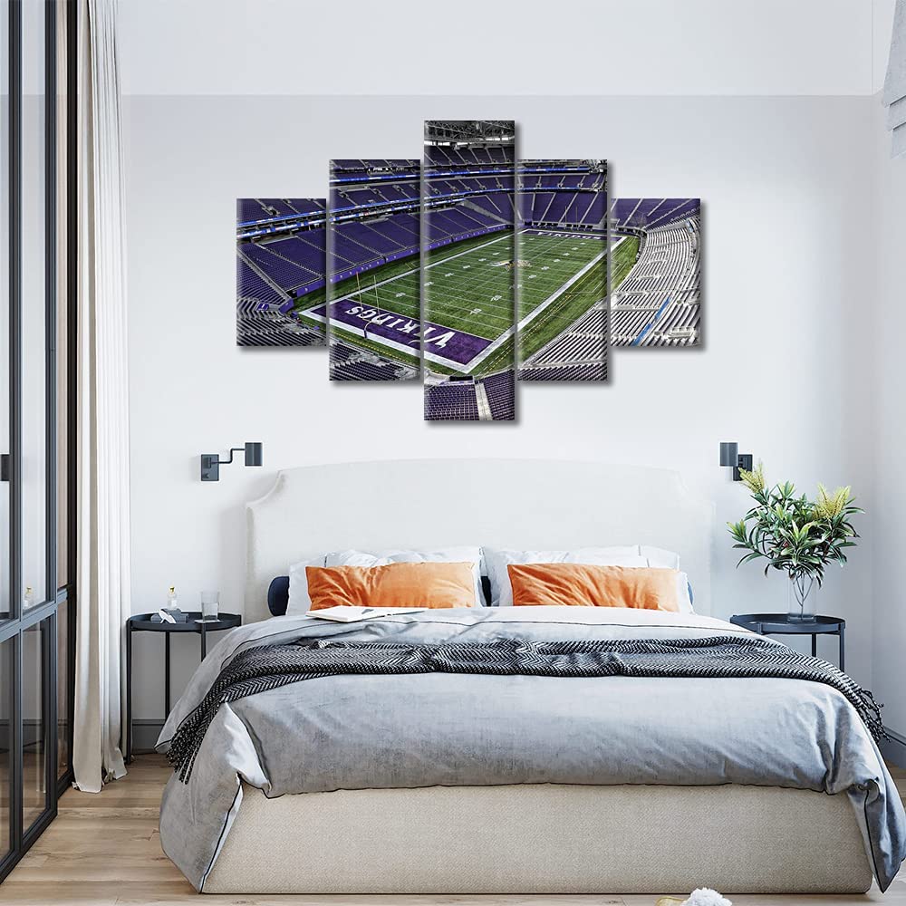 5Pcs Minnesota USA U.S. Bank Stadium Paintings Football Sports Stadium 5 Pieces Wall Art Poster HD Print Home Decor No Framed