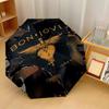 Impression Bon Jovi 8 ?Parapluie Pliant Léger Résistant au Vent à Bâtons Automatique Pour Voyages en Plein Air