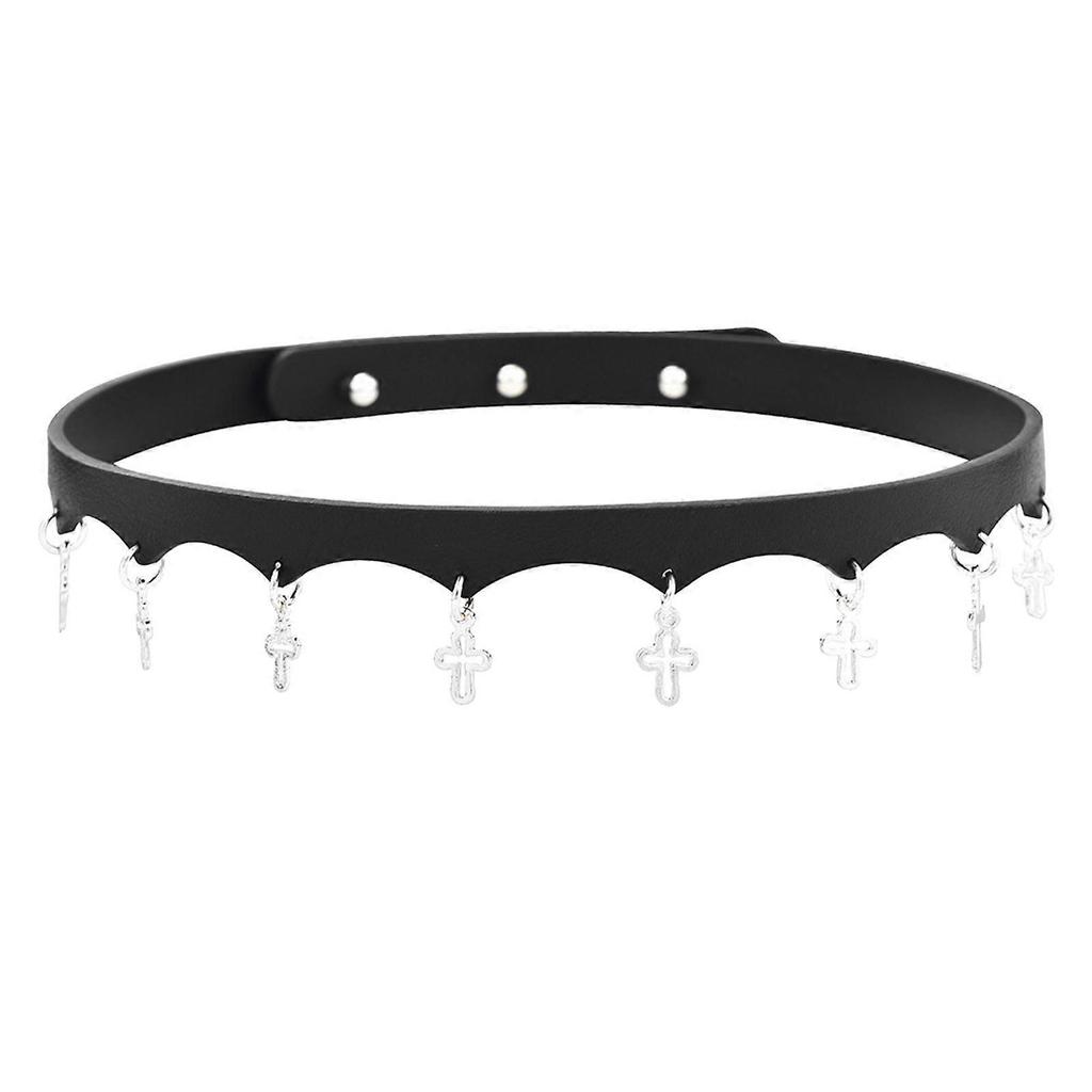 Religious Pattern Necklace Vintage Style Necklace PU Leather Texture Festival Accessories Suitable for a Distinctive Look Silver