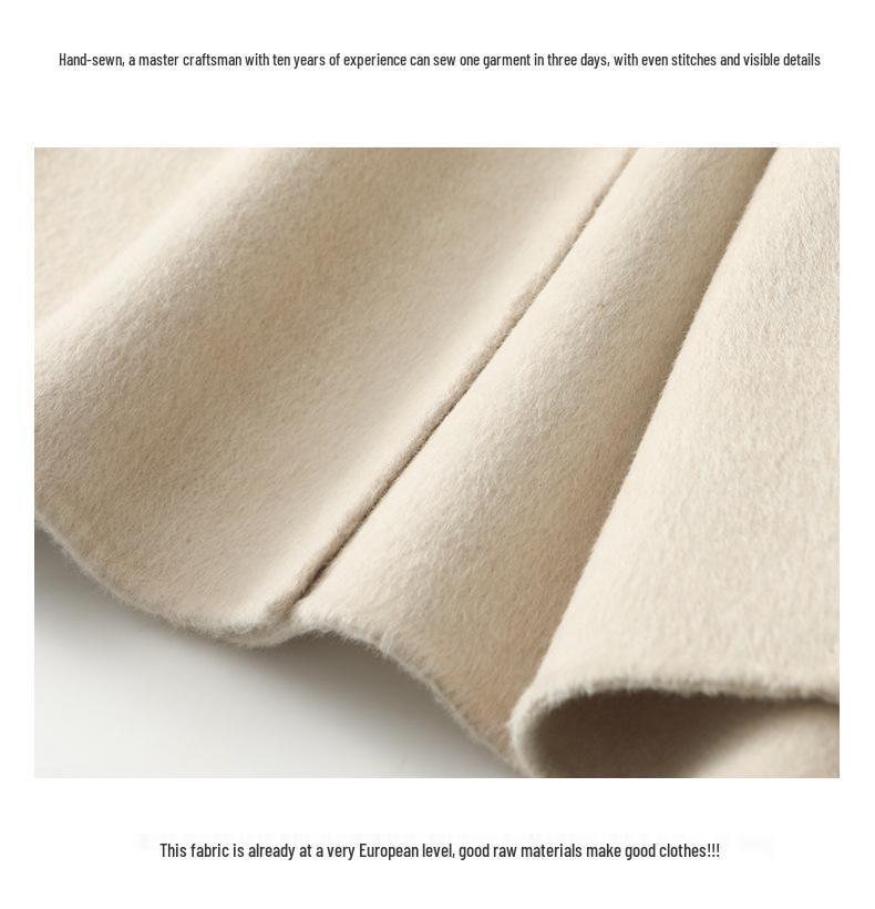 Alpaca Wool Hooded Mid-Length Coat - Autumn/Winter Loose Fit Overcoat