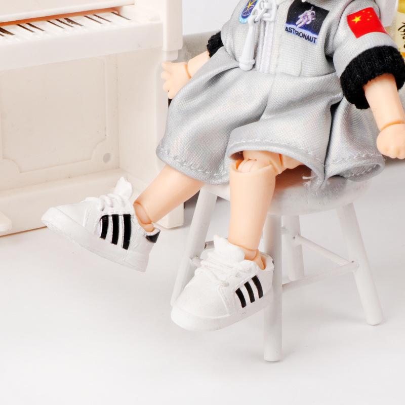 2 Stuks Ob11 Pop Gestreepte Sneakers Schoenen Sport Slippers Mode Mannelijke Pop Casual Schoenen Poppen Pop Gsc Dod Accessoires